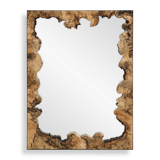 Uttermost Abraham 36x48in Tamarind Wood Mirror | Layered Wood Frame with Black Iron Border | Living Room & Entryway Wall Mirror | Model 8407