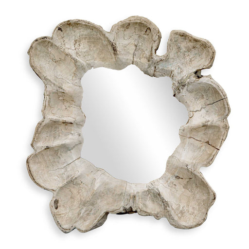 Uttermost Ariadne 28in Round Tamarind Wood Mirror | Bleached Wood Frame with Live Edge | Entryway & Bathroom Wall Mirror | Model 8409