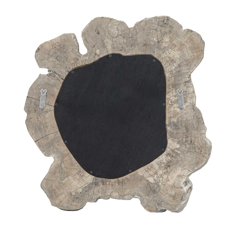 Uttermost Ariadne 28in Round Tamarind Wood Mirror | Bleached Wood Frame with Live Edge | Entryway & Bathroom Wall Mirror | Model 8409