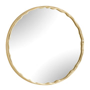 Uttermost Crinkle 40in Round Wall Mirror | Champagne Leaf Brass Gold | Entryway & Bedroom Accent | 40 x 40 x 1.5 in | Model 8413