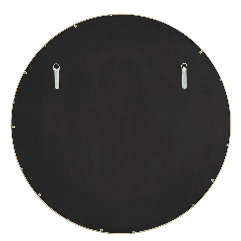 Uttermost Crinkle 40in Round Wall Mirror | Champagne Leaf Brass Gold | Entryway & Bedroom Accent | 40 x 40 x 1.5 in | Model 8413