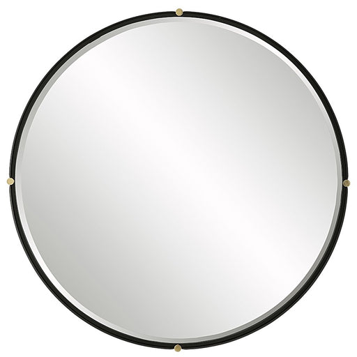 Uttermost Bonded Round Mirror, Sleek Matte Black - 9939