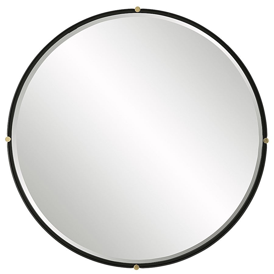 Uttermost Bonded Round Mirror, Sleek Matte Black - 9939