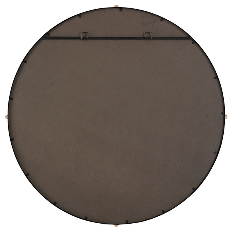 Uttermost Bonded Round Mirror, Sleek Matte Black