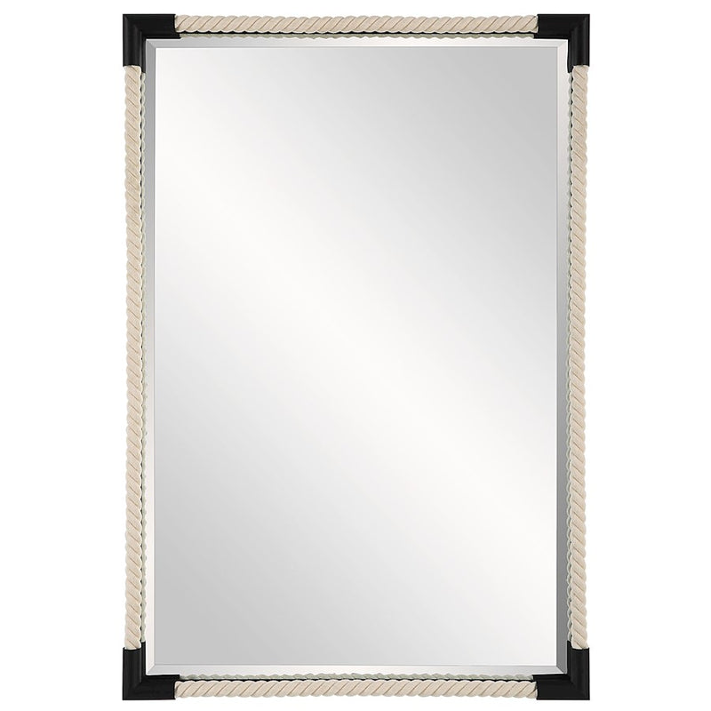 Uttermost Marina Rope Mirror, Matte Black