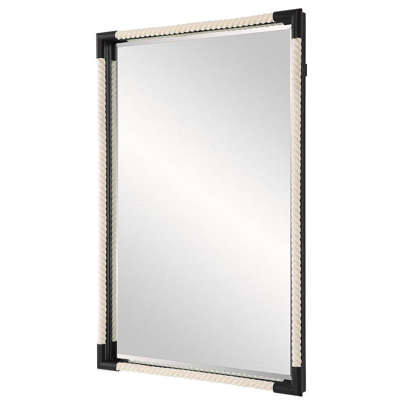 Uttermost Marina Rope Mirror, Matte Black
