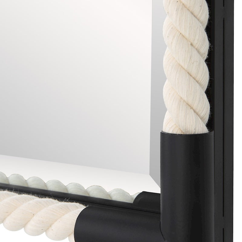Uttermost Marina Rope Mirror, Matte Black
