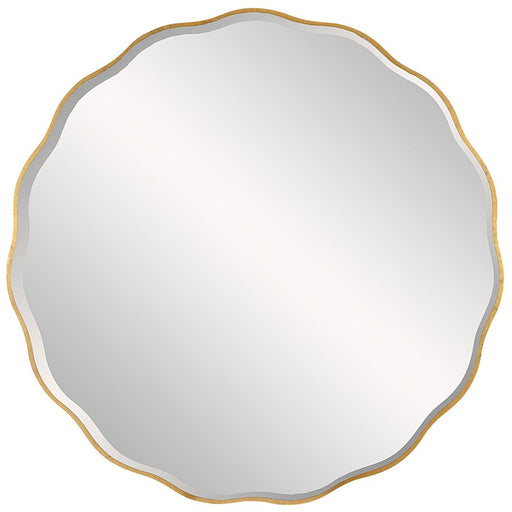 Uttermost Aneta Large Round Mirror, Aged Gold