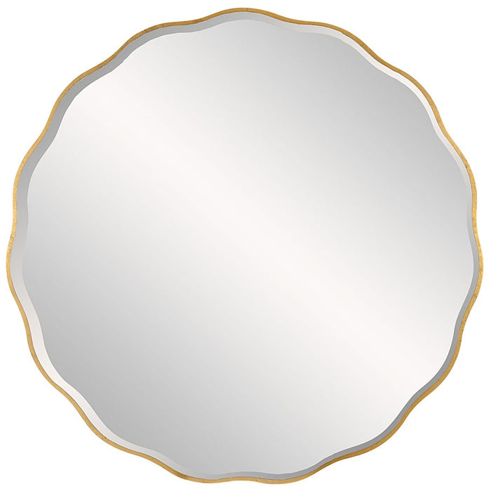 Uttermost Aneta Large Round Mirror, Aged Gold
