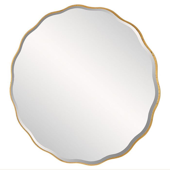 Uttermost Aneta Large Round Mirror, Aged Gold