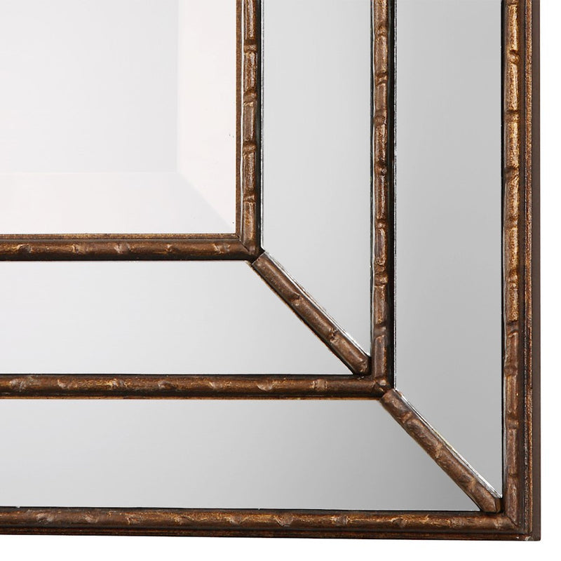 Haus Appeal Rainer 34x24in Wall Mirror | Metallic Bronze MDF with Mirror Inlays | Entryway & Bathroom Accent | 34 x 24 x 0.8 in, Vertical | Model W00403