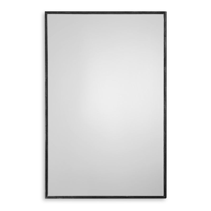 Haus Appeal Trenton 36x24in Wall Mirror | Oil Rubbed Bronze Metal & Wood Frame | Vanity & Entryway Mirror | 24 x 36 x 1 in, Floating Effect | Model W00412