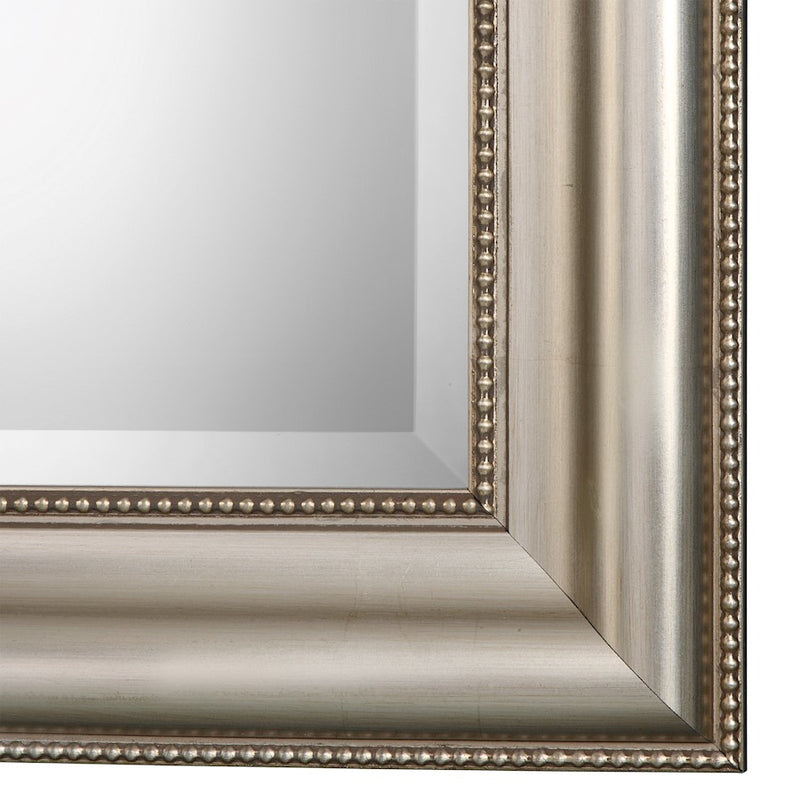 Haus Appeal Brookhaven 36x24in Wall Mirror | Lightly Antiqued Champagne Silver Leaf Wood Frame | Living Room, Bedroom & Entryway | 24 x 36in | Model W00416