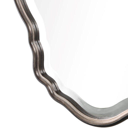 Haus Appeal Maison 33x22in Wall Mirror | Antiqued Silver Champagne w/ Bronze Edge | Entryway & Bathroom Accent | 33.25 x 22.25 x 1 in | Model W00434