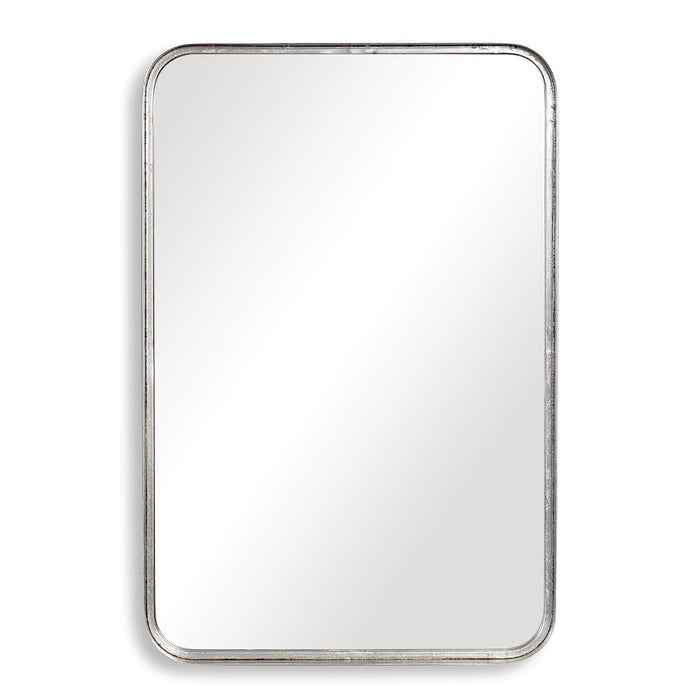 Haus Appeal Miranda 30x20in Wall Mirror | Burnished Silver Leaf Metal Frame | 30 x 20 x 2.12 in | Vertical or Horizontal Hang | Model W00451