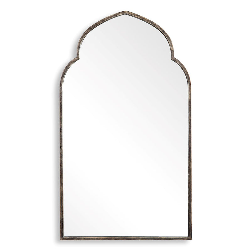 Haus Appeal Othello 38x22in Wall Mirror | Moroccan Dark Bronze & Gold Iron Frame | Entryway & Living Room Accent Mirror | 22 x 38 x 1.25 in| Model W00452