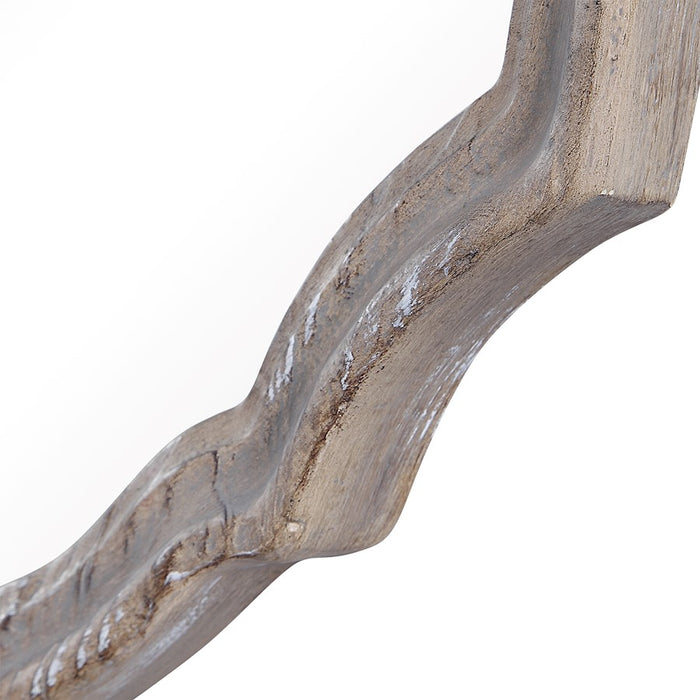 Haus Appeal Harriet 24x34in Wall Mirror | Resembles Natural Wood with Light Ivory Distressing | Entryway & Powder Room Mirror| 24 x 34 x 1.5 in | Model W00456