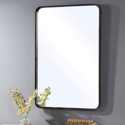 Haus Appeal Georgia 36x24in Wall Mirror | Dark Bronze & Gold Metal | 36.12 x 23.88 x 1.38 in, Vertical or Horizontal Mount | Model W00460