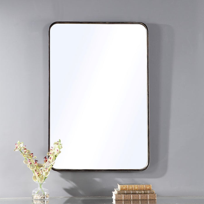 Haus Appeal Georgia 36x24in Wall Mirror | Dark Bronze & Gold Metal | 36.12 x 23.88 x 1.38 in, Vertical or Horizontal Mount | Model W00460