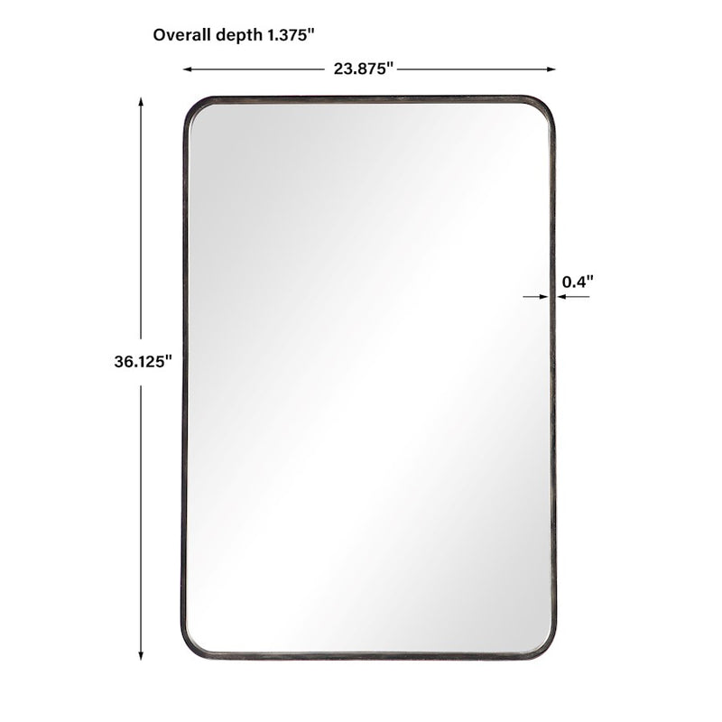 Haus Appeal Georgia 36x24in Wall Mirror | Dark Bronze & Gold Metal | 36.12 x 23.88 x 1.38 in, Vertical or Horizontal Mount | Model W00460