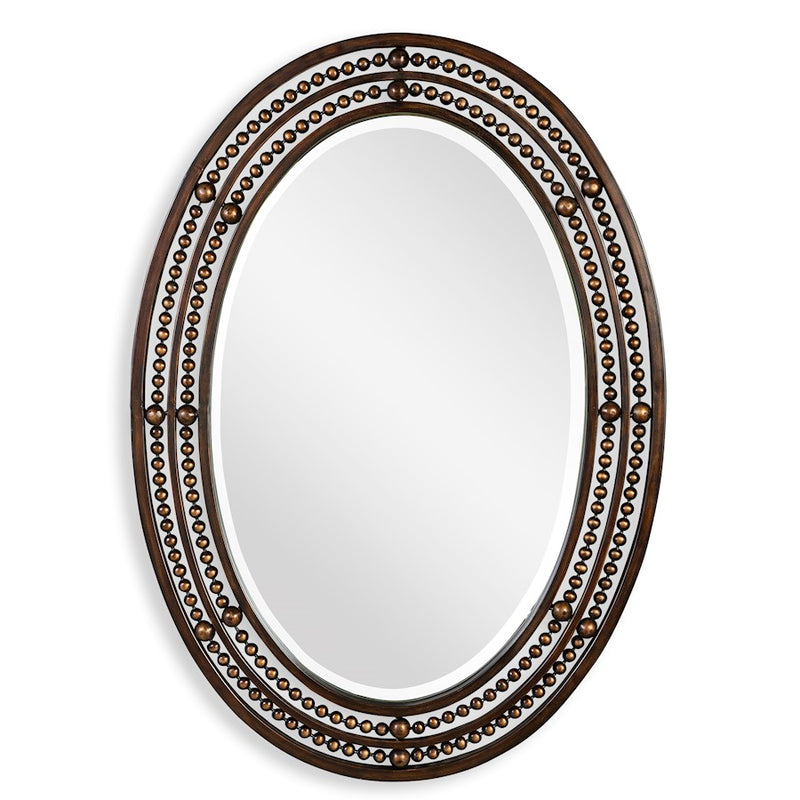 Haus Appeal Danbury 34x24in Wall Mirror | Distressed Oil Rubbed Bronze & Antique Gold Metal | 1in Bevel, Hangs Vertically or Horizontally | Model W00470