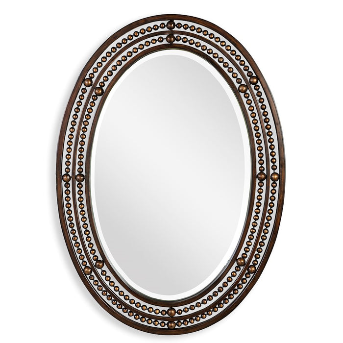 Haus Appeal Danbury 34x24in Wall Mirror | Distressed Oil Rubbed Bronze & Antique Gold Metal | 1in Bevel, Hangs Vertically or Horizontally | Model W00470
