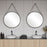 Haus Appeal Groveland 30in Round Wall Mirror | Antique Bronze Metal & Faux Leather | Entryway & Powder Room Accent | 30 x 30 x 2 in, D-Ring | Model W00476