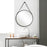 Haus Appeal Groveland 30in Round Wall Mirror | Antique Bronze Metal & Faux Leather | Entryway & Powder Room Accent | 30 x 30 x 2 in, D-Ring | Model W00476