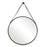 Haus Appeal Groveland 30in Round Wall Mirror | Antique Bronze Metal & Faux Leather | Entryway & Powder Room Accent | 30 x 30 x 2 in, D-Ring | Model W00476