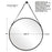 Haus Appeal Groveland 30in Round Wall Mirror | Antique Bronze Metal & Faux Leather | Entryway & Powder Room Accent | 30 x 30 x 2 in, D-Ring | Model W00476