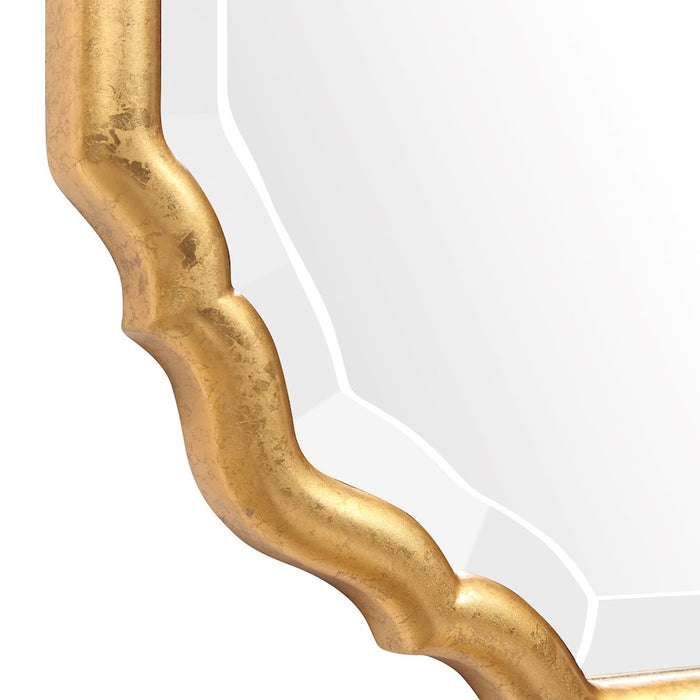 Haus Appeal Amesbury 32x22in Mirror | Lightly Antiqued Gold Leaf | Entryway & Bathroom Wall Mirror | 1.25in Bevel, Vertical/Horizontal Mount | Model W00483