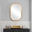 Haus Appeal Amesbury 32x22in Mirror | Lightly Antiqued Gold Leaf | Entryway & Bathroom Wall Mirror | 1.25in Bevel, Vertical/Horizontal Mount | Model W00483