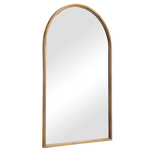 Haus Appeal Onnice 39x24in Arch Mirror | Antiqued Gold Leaf Iron Frame | Entryway & Powder Room Wall Mirror | 24 x 39 x 24 x 1.4 in | Model W00487