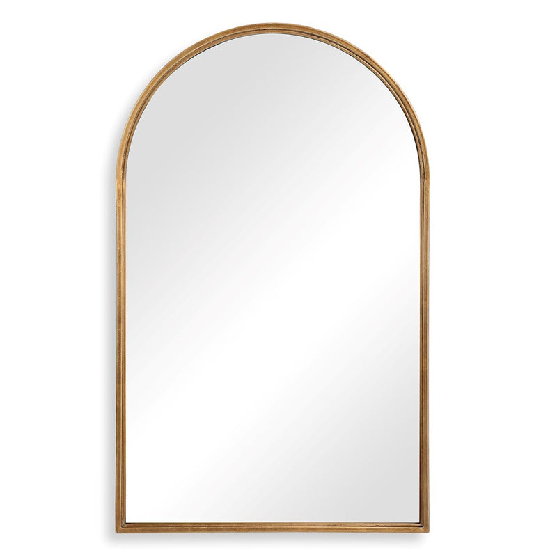 Haus Appeal Onnice 39x24in Arch Mirror | Antiqued Gold Leaf Iron Frame | Entryway & Powder Room Wall Mirror | 24 x 39 x 24 x 1.4 in | Model W00487