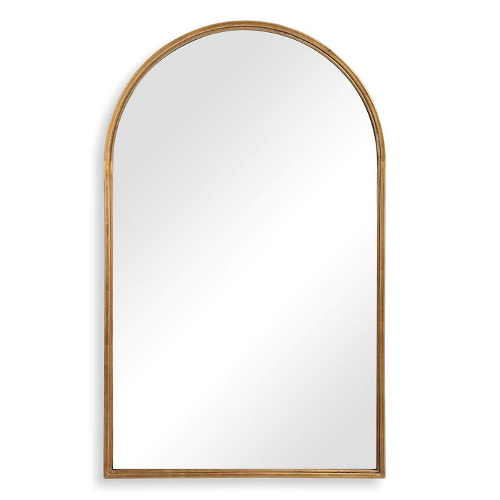 Haus Appeal Onnice 39x24in Arch Mirror | Antiqued Gold Leaf Iron Frame | Entryway & Powder Room Wall Mirror | 24 x 39 x 24 x 1.4 in | Model W00487