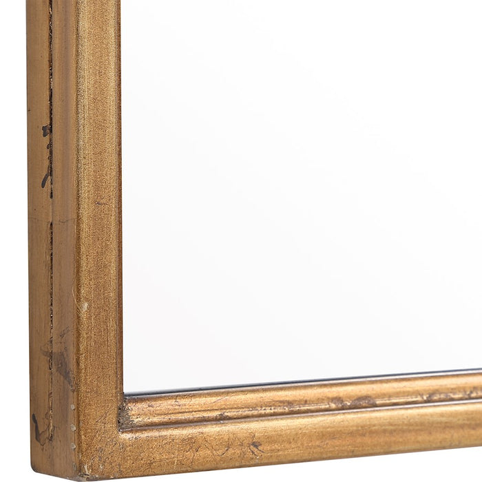 Haus Appeal Onnice 39x24in Arch Mirror | Antiqued Gold Leaf Iron Frame | Entryway & Powder Room Wall Mirror | 24 x 39 x 24 x 1.4 in | Model W00487