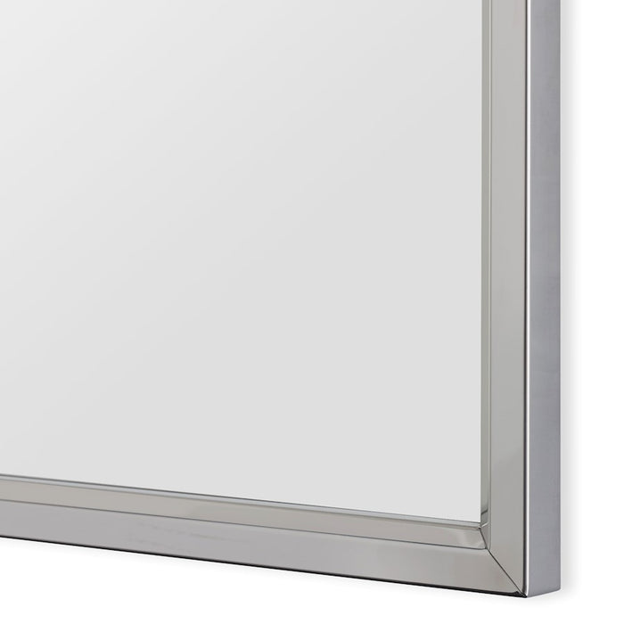 Haus Appeal Designs Founder 30x18in Wall Mirror | Stainless Steel Frame | Entryway & Bathroom Accent | 30 x 18 x 0.91 in, Vertical Mount | Model W00493