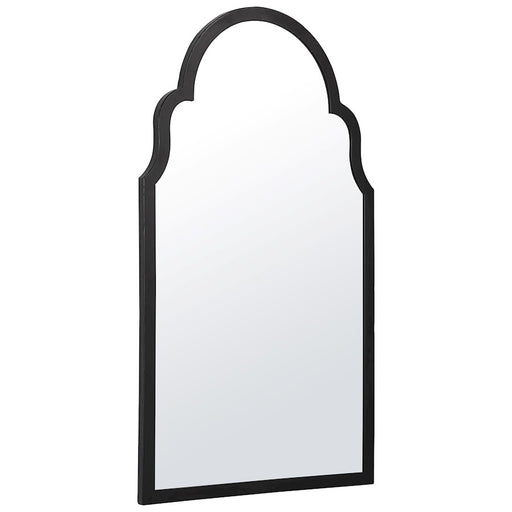 Haus Appeal Hadley 37x21in Arch Top Wall Mirror | Satin Black Iron Frame | Entryway & Bathroom Accent | 21 x 37 x 0.88 in, Vertical Mount | Model W00494