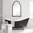 Haus Appeal Hadley 37x21in Arch Top Wall Mirror | Satin Black Iron Frame | Entryway & Bathroom Accent | 21 x 37 x 0.88 in, Vertical Mount | Model W00494