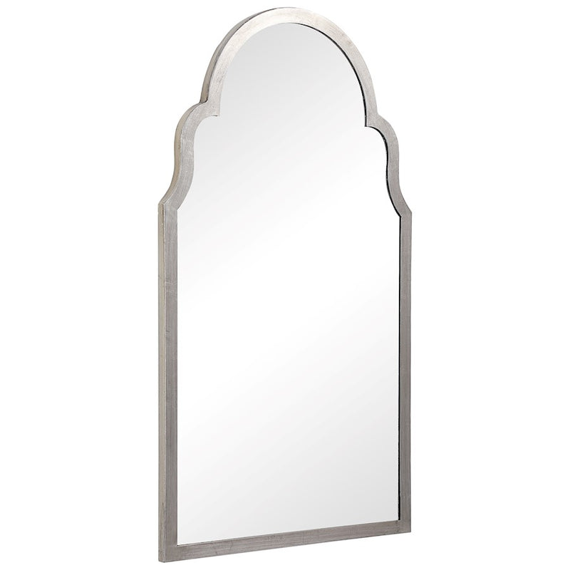 Haus Appeal Mercer 37x21in Arch Wall Mirror | Silver Leaf Iron Arch Frame | Entryway & Powder Room Accent | 37 x 21 x 0.88 in | Model W00495