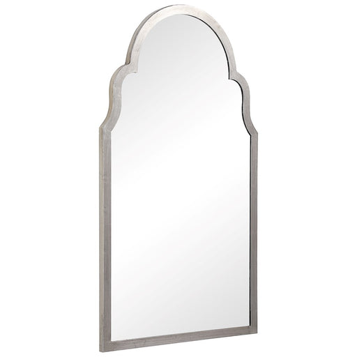 Haus Appeal Mercer 37x21in Arch Wall Mirror | Silver Leaf Iron Arch Frame | Entryway & Powder Room Accent | 37 x 21 x 0.88 in | Model W00495
