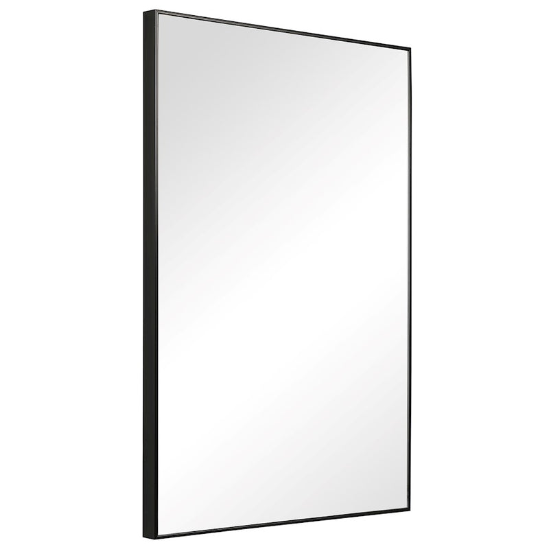 Haus Appeal Charles River 31x21in Mirror | Black Polystyrene Frame | Bathroom & Entryway Wall Mirror | 31 x 21 x 1.22 in | Model W00498