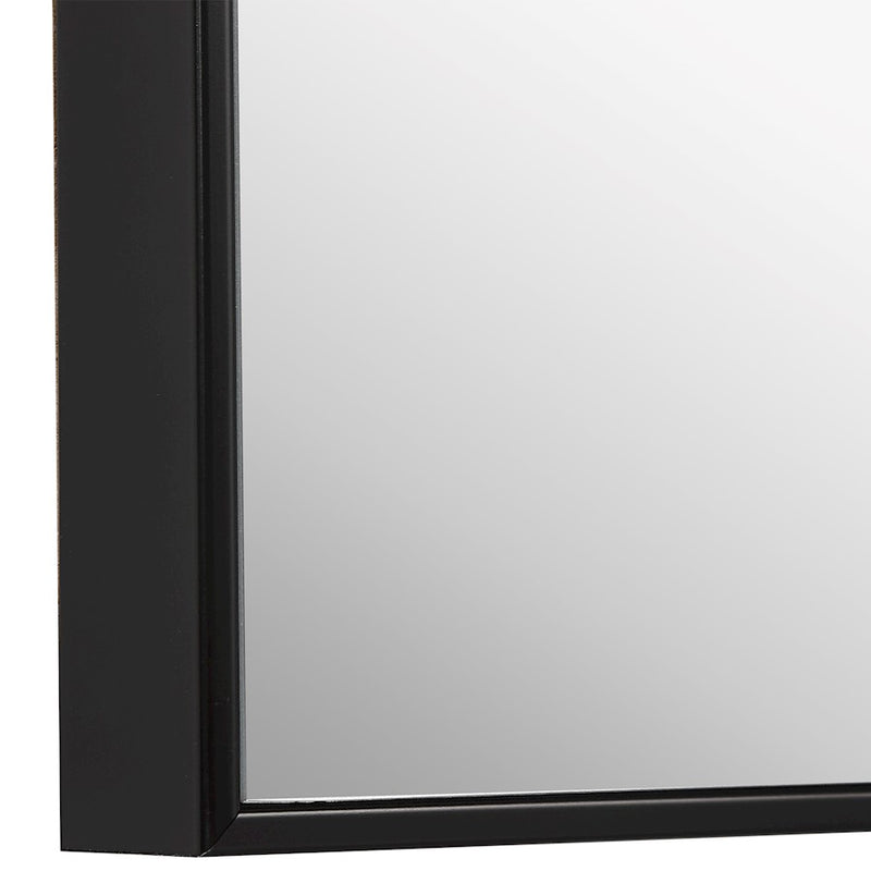 Haus Appeal Charles River 31x21in Mirror | Black Polystyrene Frame | Bathroom & Entryway Wall Mirror | 31 x 21 x 1.22 in | Model W00498