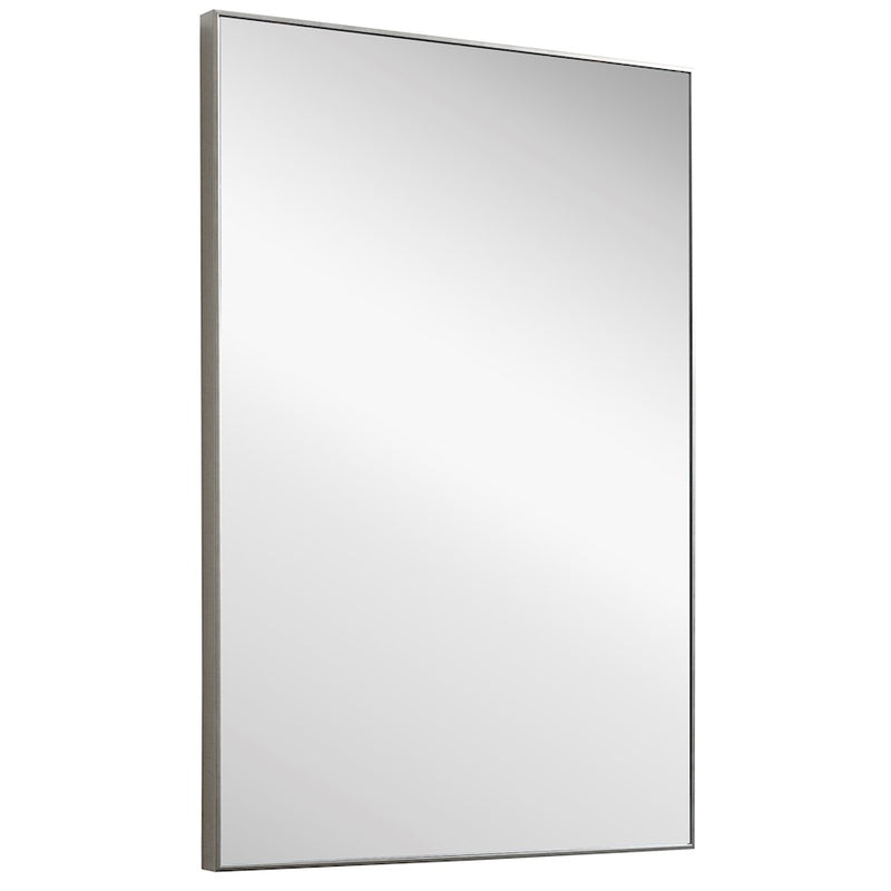 Haus Appeal Sawyer 31x21in Wall Mirror | Thin Silver Polystyrene Frame | Entryway & Bathroom Accent | Hang Vertical or Horizontal | Model W00501