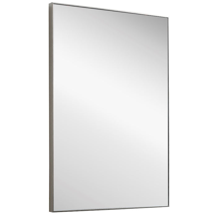 Haus Appeal Sawyer 31x21in Wall Mirror | Thin Silver Polystyrene Frame | Entryway & Bathroom Accent | Hang Vertical or Horizontal | Model W00501