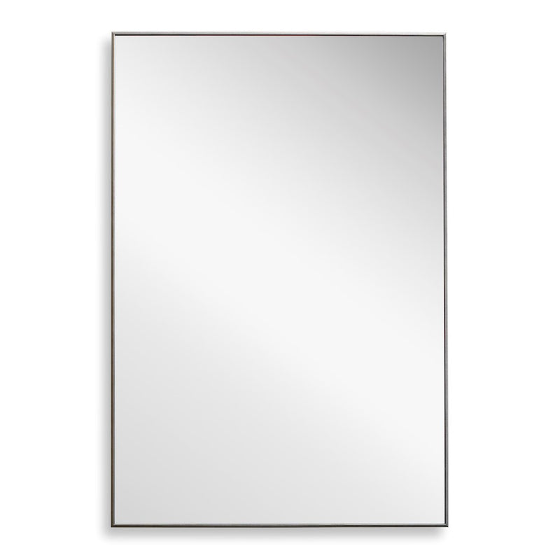 Haus Appeal Sawyer 31x21in Wall Mirror | Thin Silver Polystyrene Frame | Entryway & Bathroom Accent | Hang Vertical or Horizontal | Model W00501