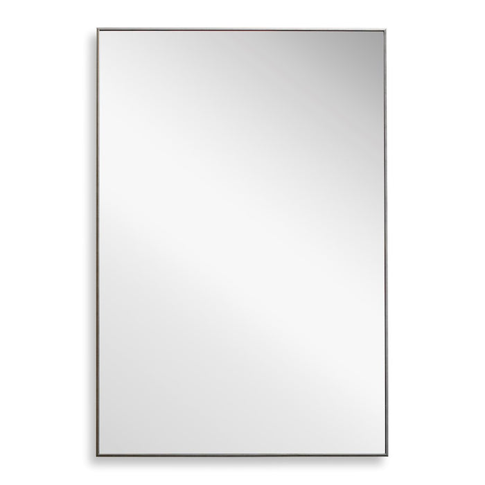 Haus Appeal Sawyer 31x21in Wall Mirror | Thin Silver Polystyrene Frame | Entryway & Bathroom Accent | Hang Vertical or Horizontal | Model W00501