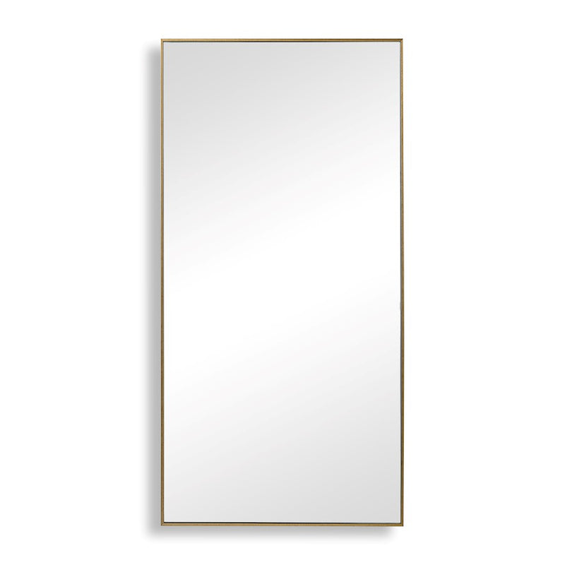 Haus Appeal Demi 40x20in Gold Wall Mirror | Thin Rectangular Metal Frame | Bathroom Vanity & Entryway | 40 x 20 x 1.22 in, Vert/Horiz Mount | Model W00502