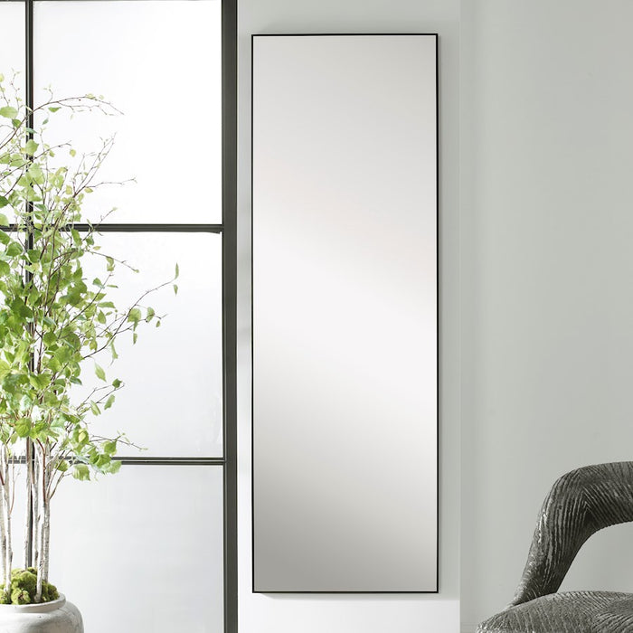 Haus Appeal Linney 60x20in Wall Mirror | Modern Mirror | Thin Black Polystyrene Frame | Entryway & Bedroom Contemporary Accent Mirror | Model W00503