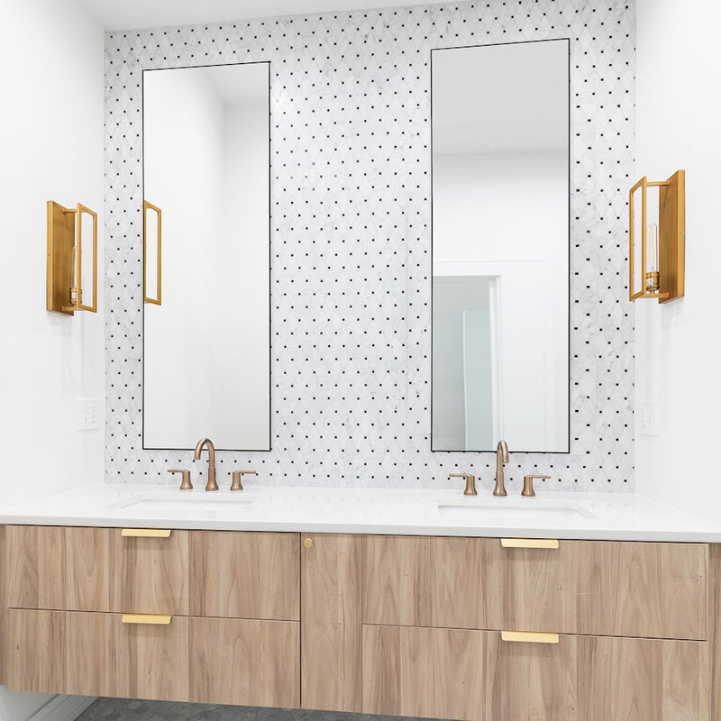 Haus Appeal Linney 60x20in Wall Mirror | Modern Mirror | Thin Black Polystyrene Frame | Entryway & Bedroom Contemporary Accent Mirror | Model W00503